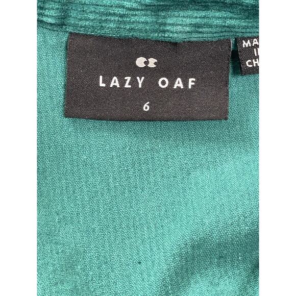LAZY OAF Green Corduroy Wide Crop Leg Boilersuit Jumpsuit - Sz 6 - Picture 10 of 11